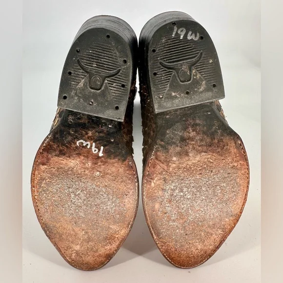 Snakeskin Cowboy Leather Boots Women’s 7-7.5US Vintage - Picture 9 of 10